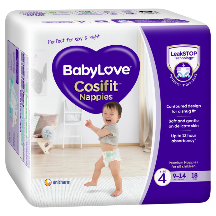 Baby Love Cosifit Convenience Nappies Toddler Size 4 18 Pack