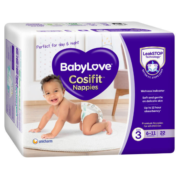 Baby Love Cosifit Convenience Nappies Crawler Size 3 22 Pack