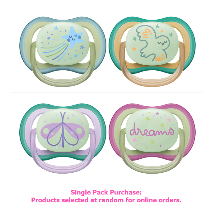 Philips Avent Ultra Air Soother Nighttime Glow 0-6 months 2 Pack