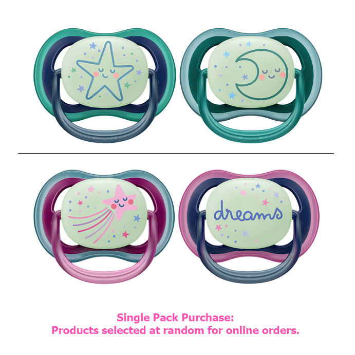 Philips Avent Ultra Air Soother Nighttime Glow 6-18 months 2 Pack