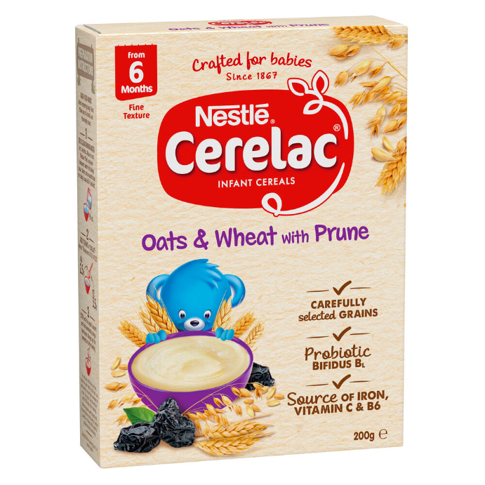 Nestle Cerelac Instant Cereals Oats & Wheat with Prune 200g