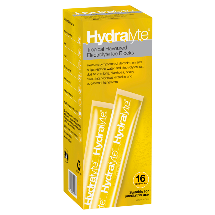 Hydralyte Tropical Flavoured Electrolyte Ice Blocks 16 Pack