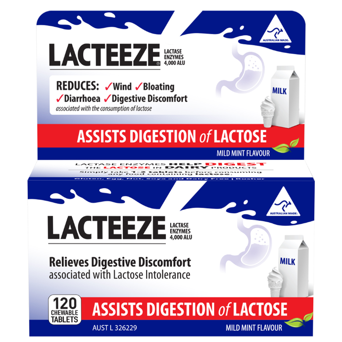 LACTEEZE Lactase Enzymes 120 Tablets