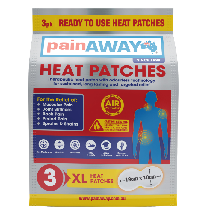 PAIN AWAY Heat Patches XL 3 Pack