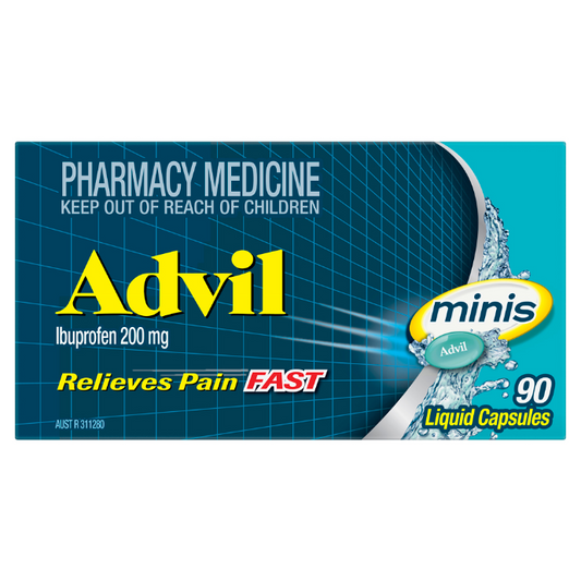 Advil Minis Ibuprofen 200mg 90 Liquid Capsules