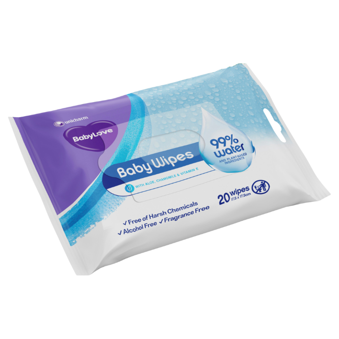 Baby Love Baby Water Wipes 20 Pack