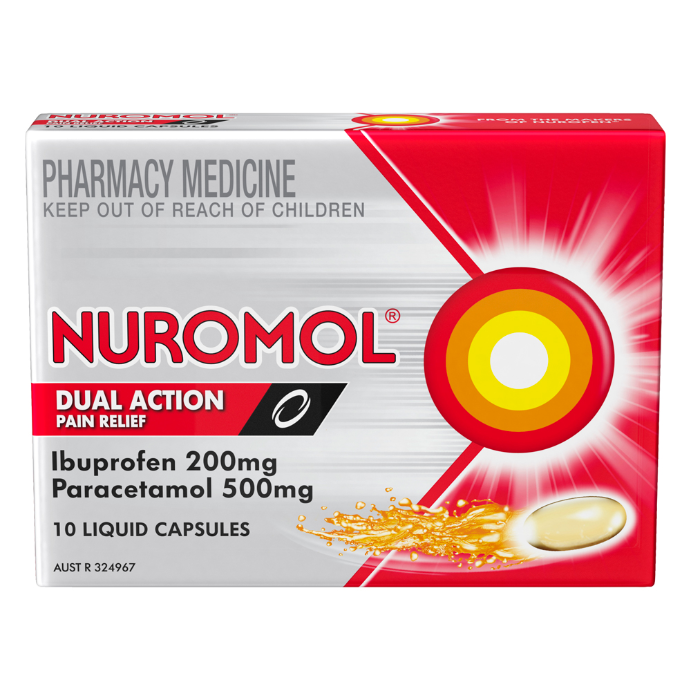 NUROMOL Dual Action Pain Relief 10 Capsules