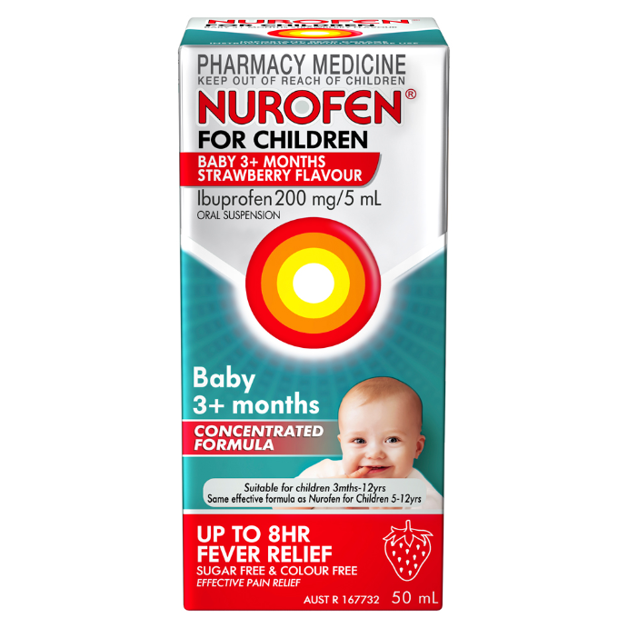 Nurofen For Children Baby 3+ Months Strawberry Flavour 50mL