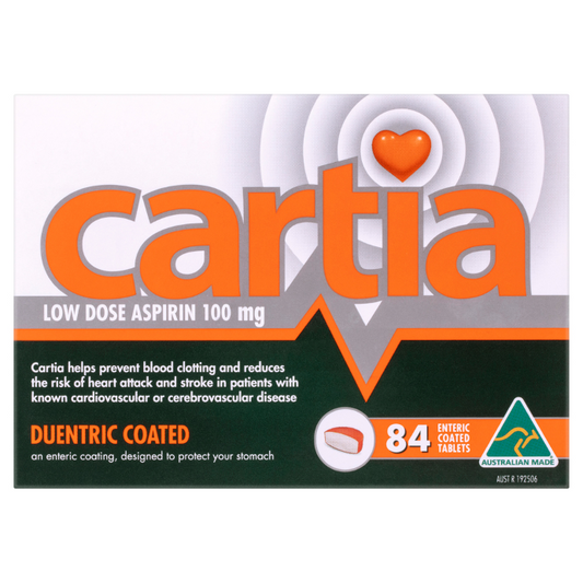 Cartia 100mg Low Dose Aspirin 84 Tablets