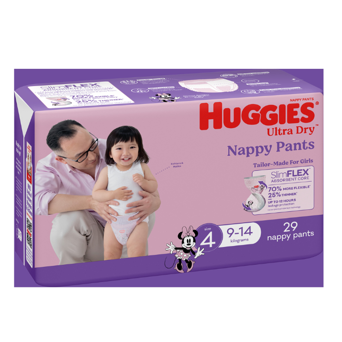 Huggies Nappy Pants Toddler Girl Size 4 29 Pack
