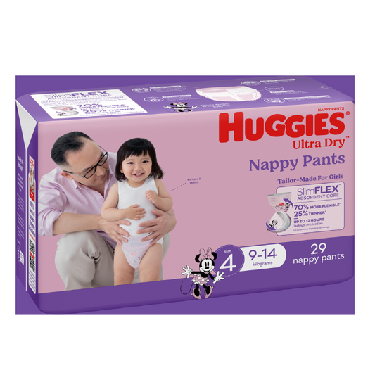 Huggies Nappy Pants Toddler Girl Size 4 29 Pack