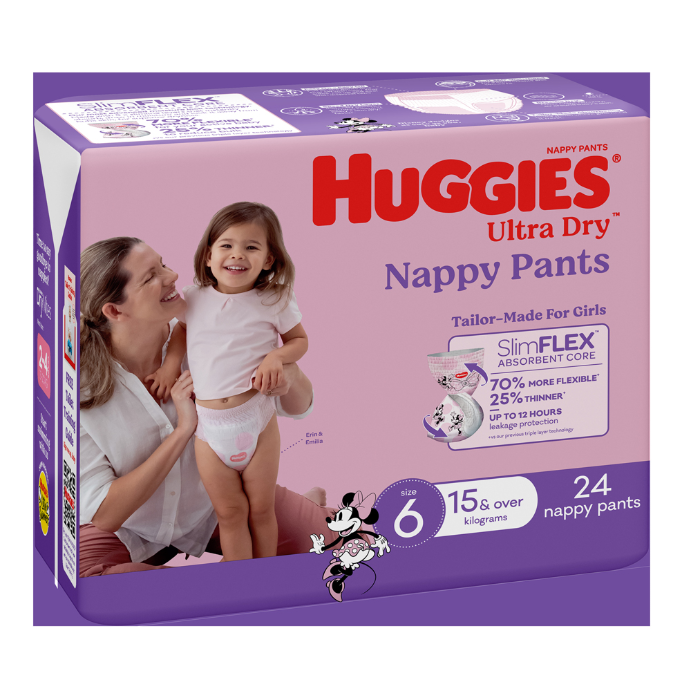 Huggies UltraDry Nappy Pants Junior Girl 24 Pack