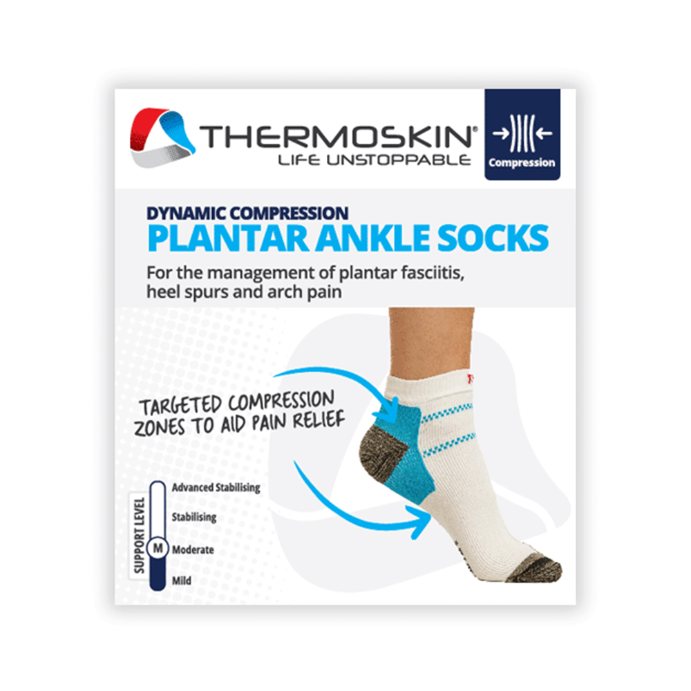 Thermoskin Plantar FXT Compression Socks Ankle Small White