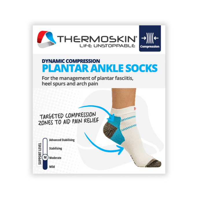 Thermoskin Plantar FXT Compression Socks Ankle Medium White