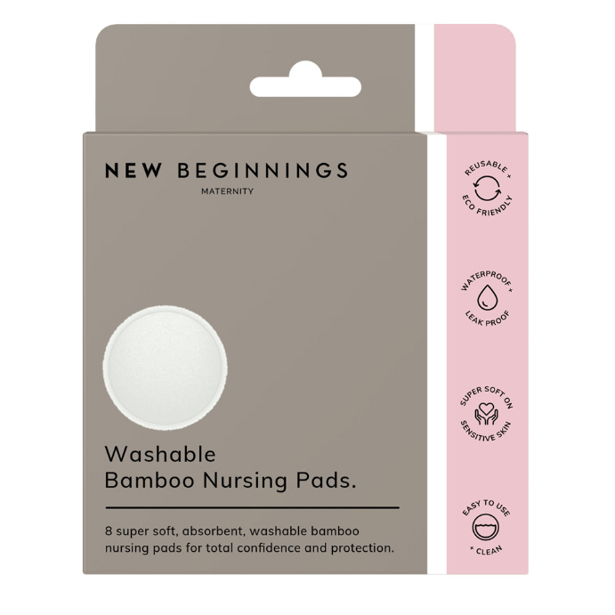 New Beginnings Washable Bamboo Nursing Pads 8 Pack