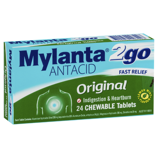 Mylanta 2go Antacid Original 24 Tablets