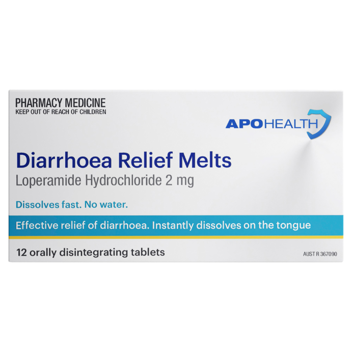 APO HEALTH Diarrhoea Relief Melts 12 Tablets