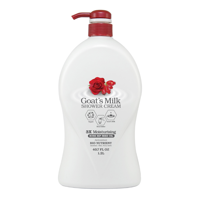 LOVERCARE Goat's Milk Shower Cream Rose Hip Seed Oil 1.2 L