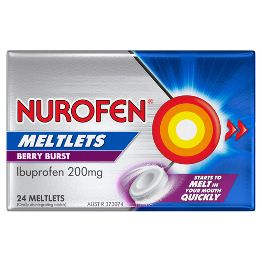 Nurofen Meltlets Berry Burst Ibuprofen 200mg 24 Tablets