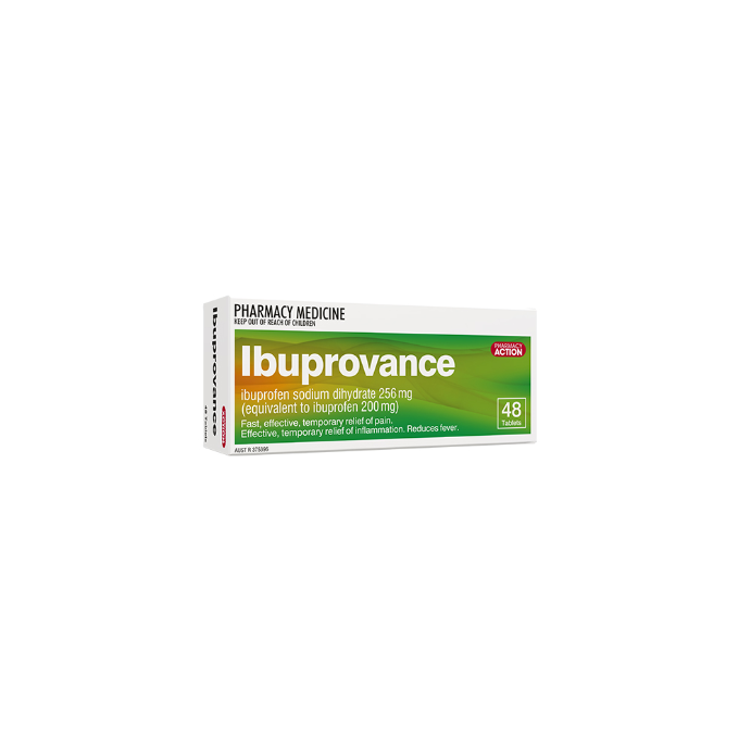 PHARMACY ACTION Ibuprovance 256g 48 Tablets