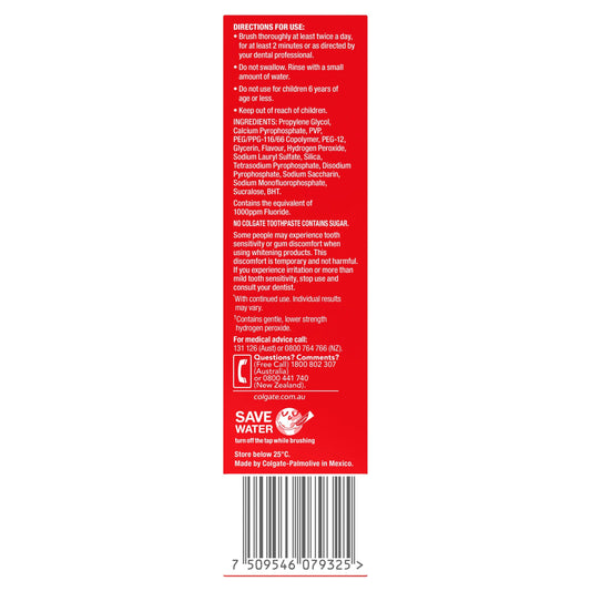 Colgate Optic White StainLess White Cool Mint Whitening Toothpaste with Hydrogen Peroxide 85g
