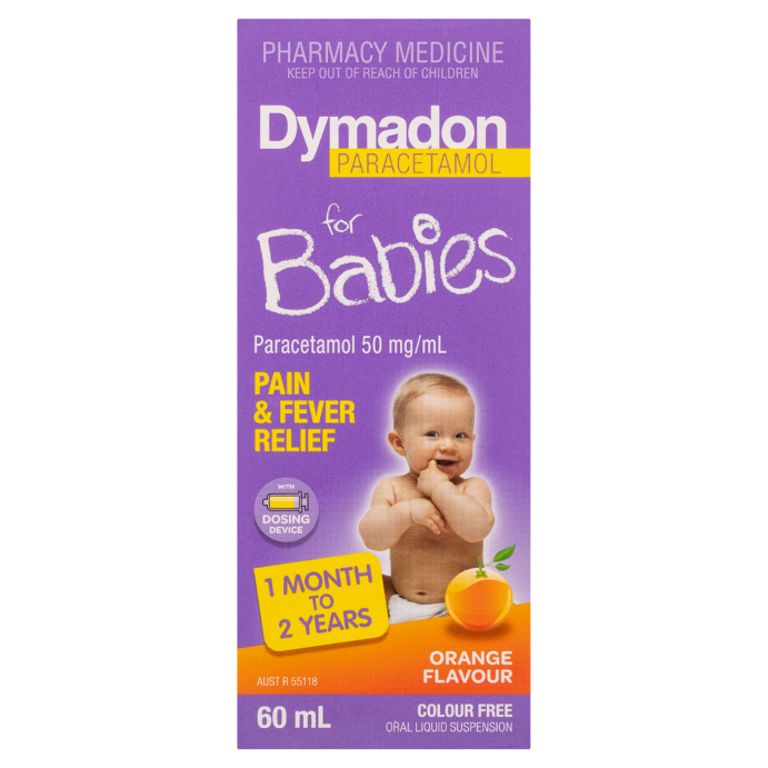 Dymadon For Babies 1 Month to 2 Years Liquid Paracetamol Orange 60mL