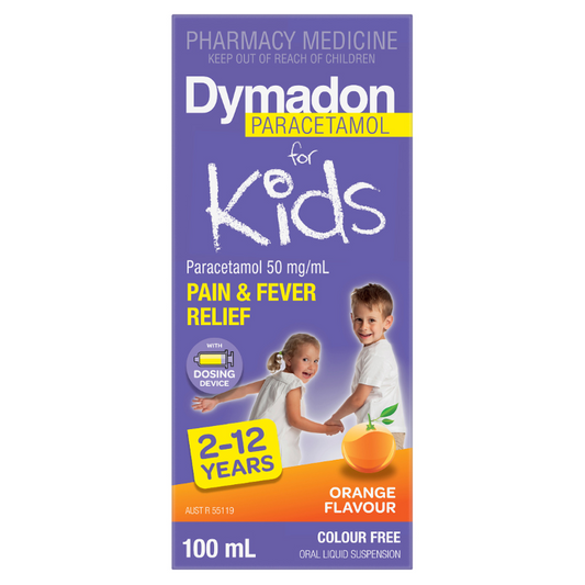 Dymadon For Kids 2 to 12 Years Liquid Paracetamol Orange 100mL