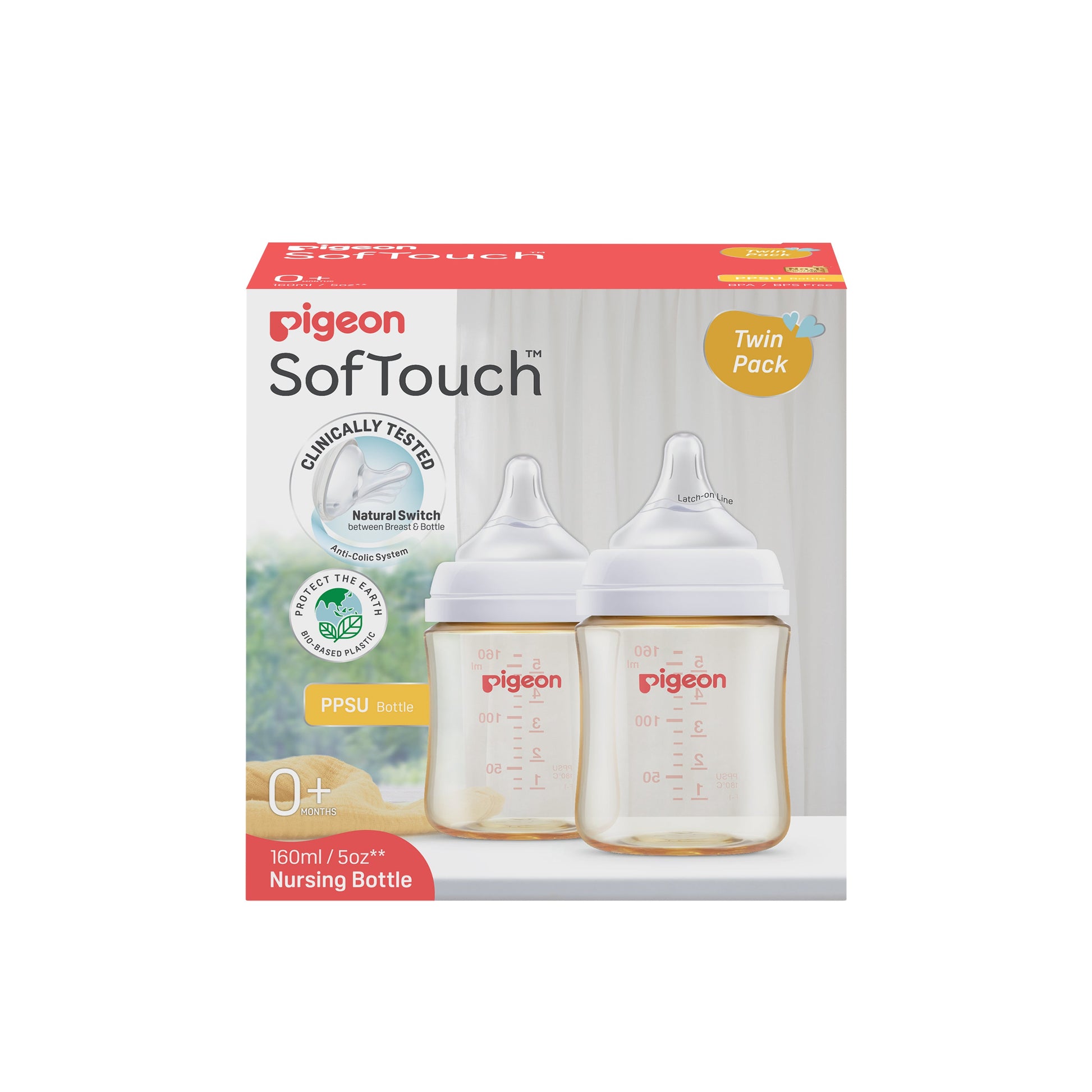 SOFTOUCH BPP BOTTLE PPSU TWIN PACK 160ML