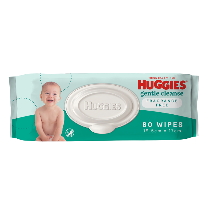 Huggies Thick Baby Fragrance Free 80 Wipes