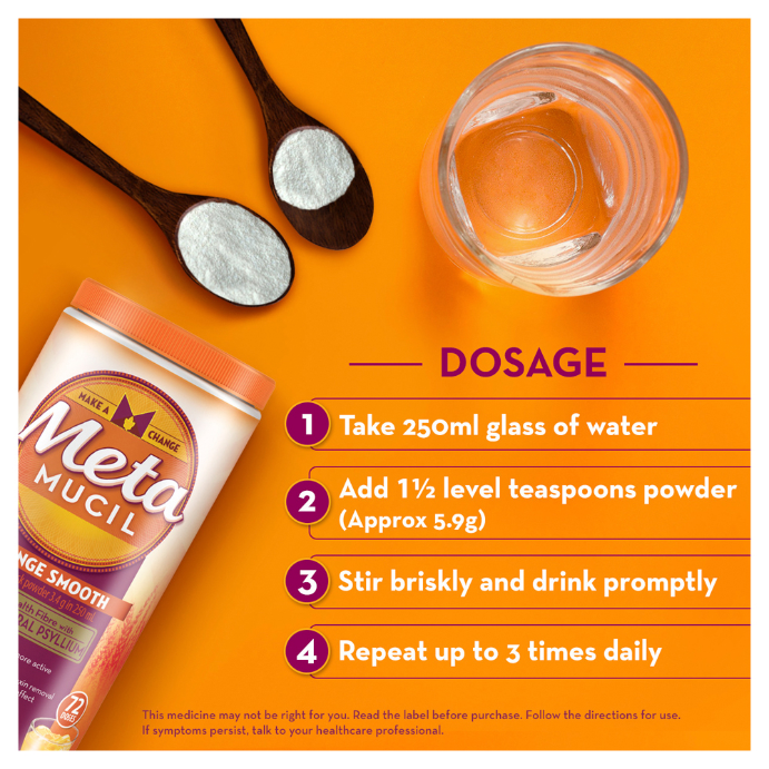 Metamucil Daily Fibre Supplement Natural Granular 72 Doses 504g