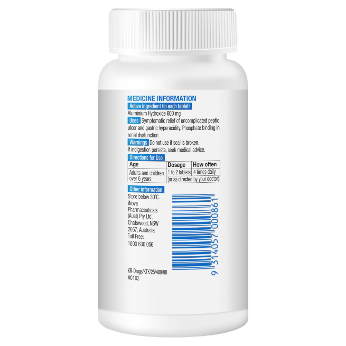 ALU TAB Aluminium Hydroxide 600mg 100 Tablets