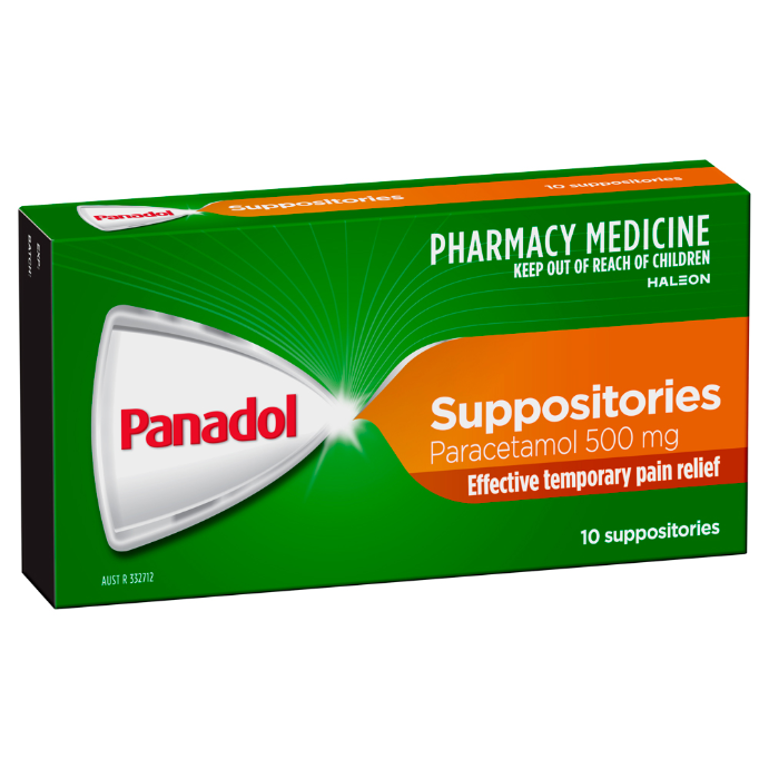 Panadol Suppositories Paracetamol 500mg 10 Suppositries