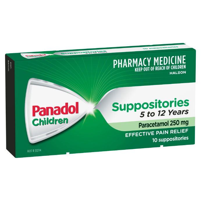 Panadol Child Suppositories 5-12 Years 250mg 10 Pack