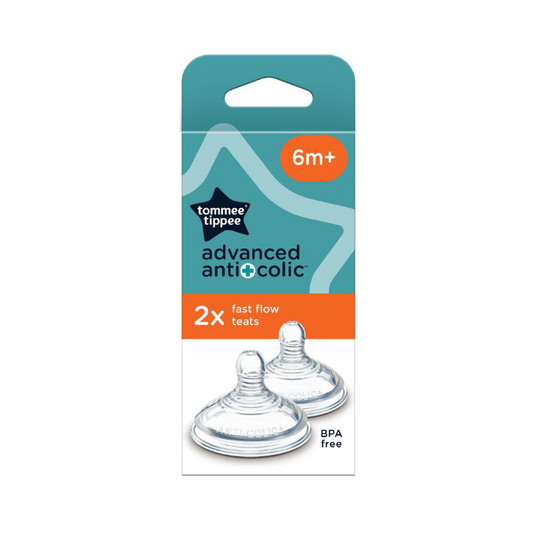Tommee Tippee Advanced Anti-Colic Baby Bottle Teats 6+ Months 2 Pack