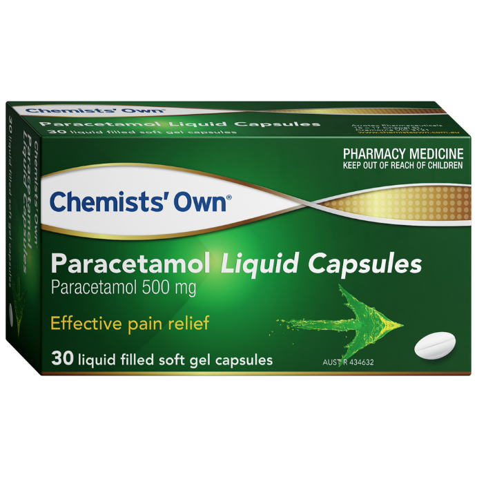 Chemists' Own Paracetamol 500mg 30 Liquid Capsules