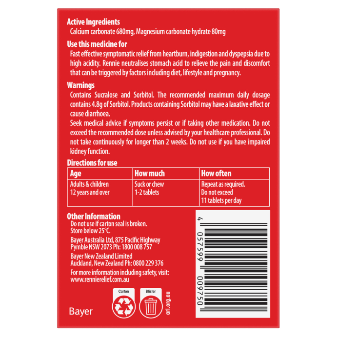 Rennie No Added Sugar Orange 24 Pack