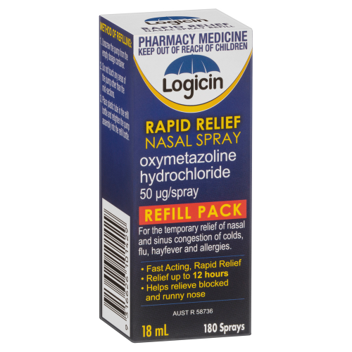 Logicin Rapid Relief Nasal Spray Refill 18mL – Oxymetazoline