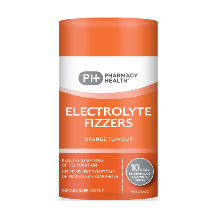 PHARMACY HEALTH Electrolyte Fizzers Orange x 10 Sticks