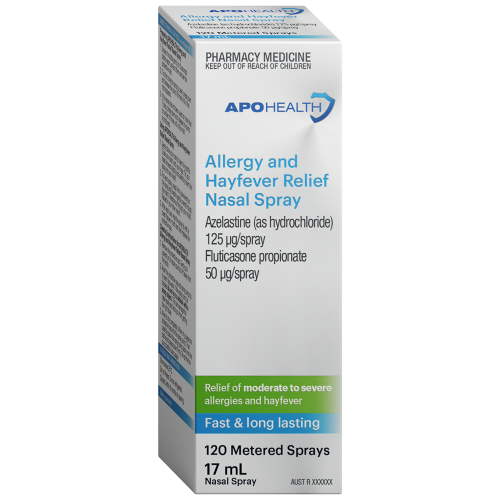 APO Health Allergy & Hayfever Relief Nasal Spray 17mL (Azelastine/Fluticasone)