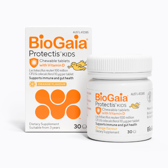 BioGaia Protectis Kids with Vitamin D Orange Flavour 30 Chewable Tablets