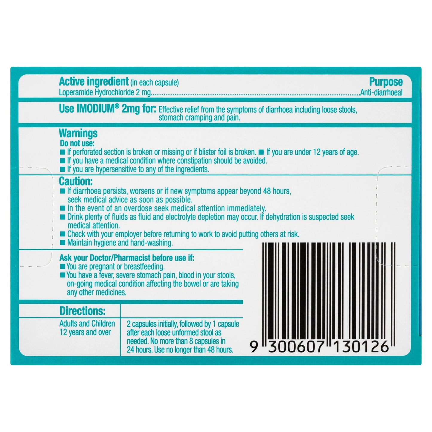Imodium 2mg Capsules 8 Pack