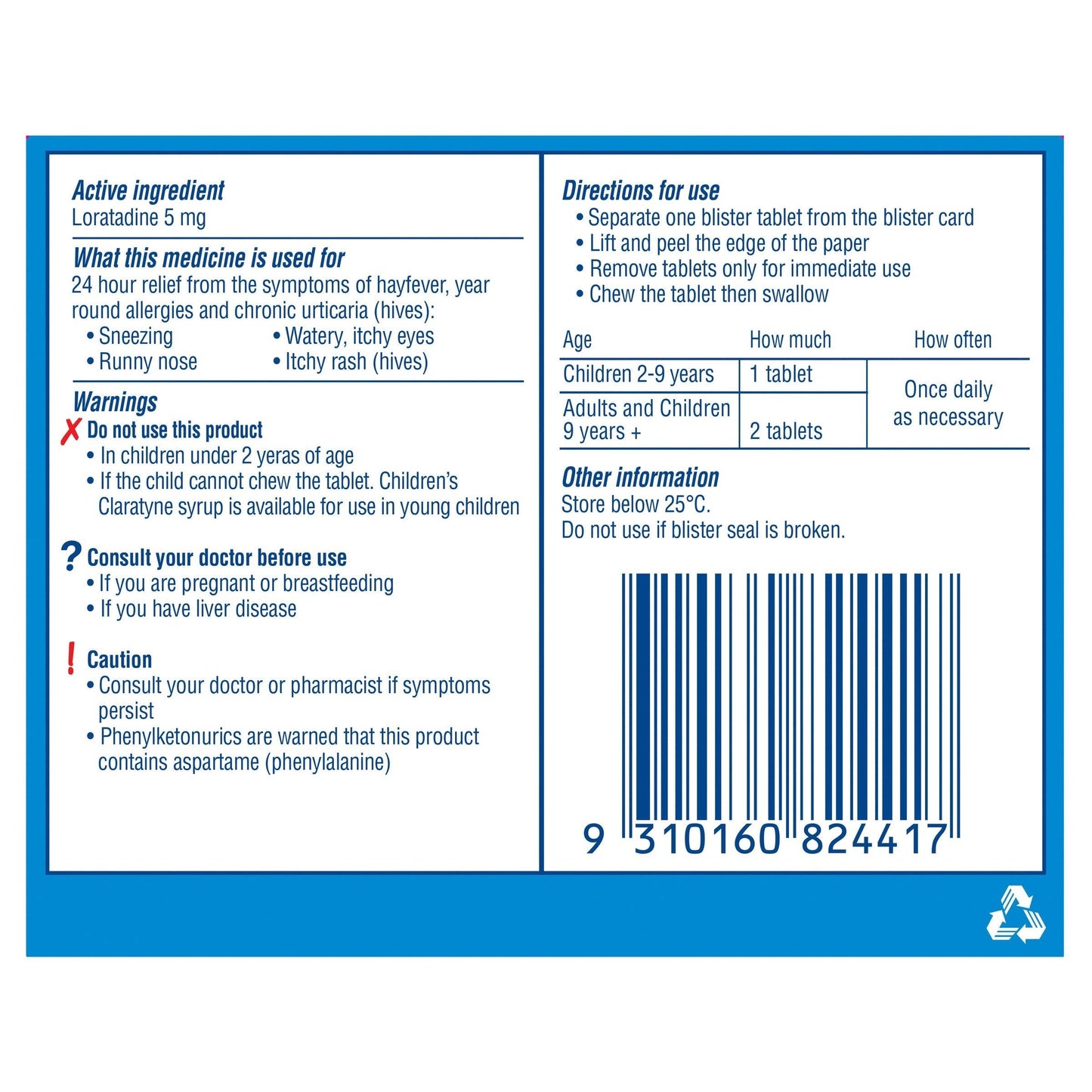 CLARATYNE KIDS BUBBLEGUM CHEWABLE 30 TABLETS