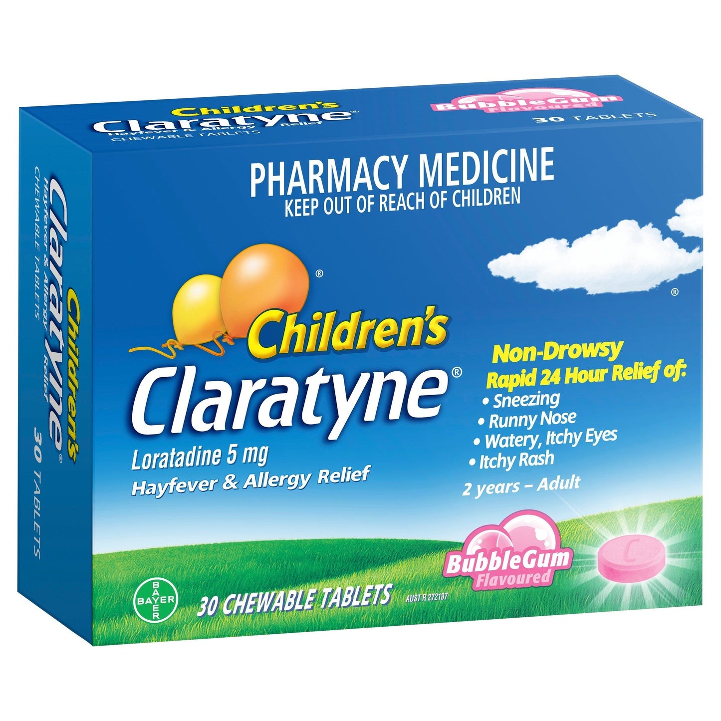 CLARATYNE KIDS BUBBLEGUM CHEWABLE 30 TABLETS