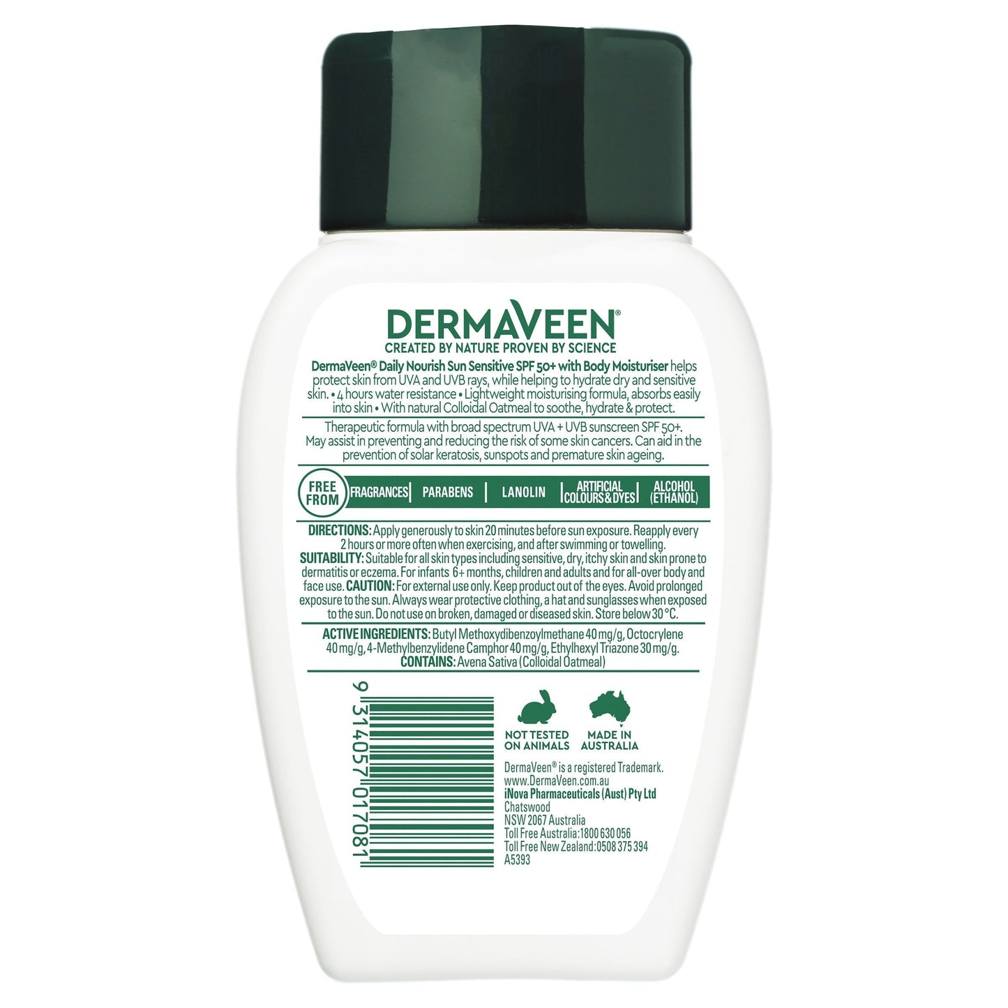 Dermaveen SPF 50+ Daily Nourish Sun Sensitive With Body Moisturiser 250g