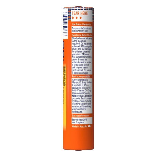 Allens Butter Menthol Liquid Centres Honey & Lemon  10PK