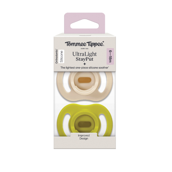 Tommee Tippee UltraLight StayPut Soother 6-18 Months 2 Pack