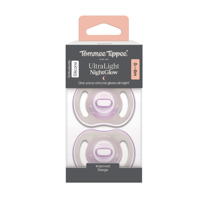 Tommee Tippee UltraLight NightGlow Soother 0-6 Months 2 Pack