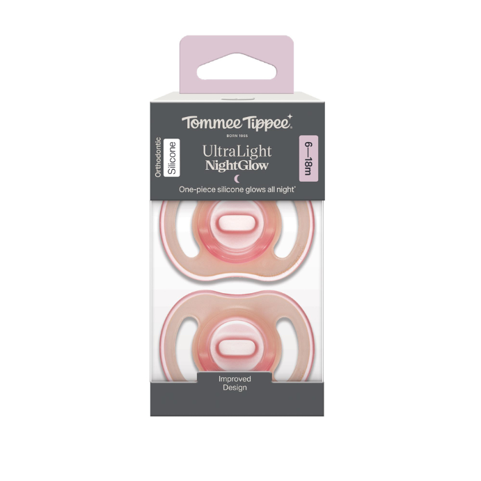 Tommee Tippee UltraLight NightGlow Soother 6-18 Months 2 Pack