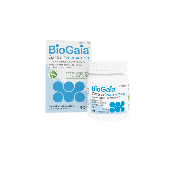 BioGaia Gastrus Pure Action Probiotic Vegan Capsules 30 Pack