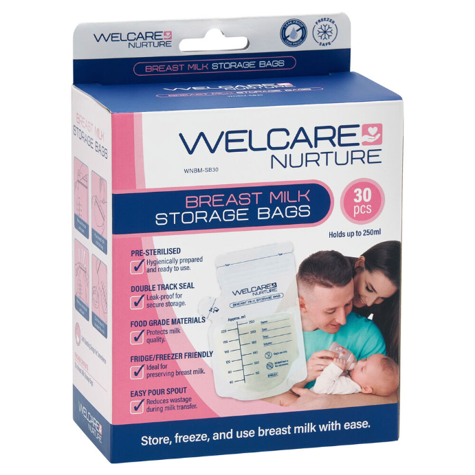 Welcare Nurture Breast Milk Storage Bags 30 Pack